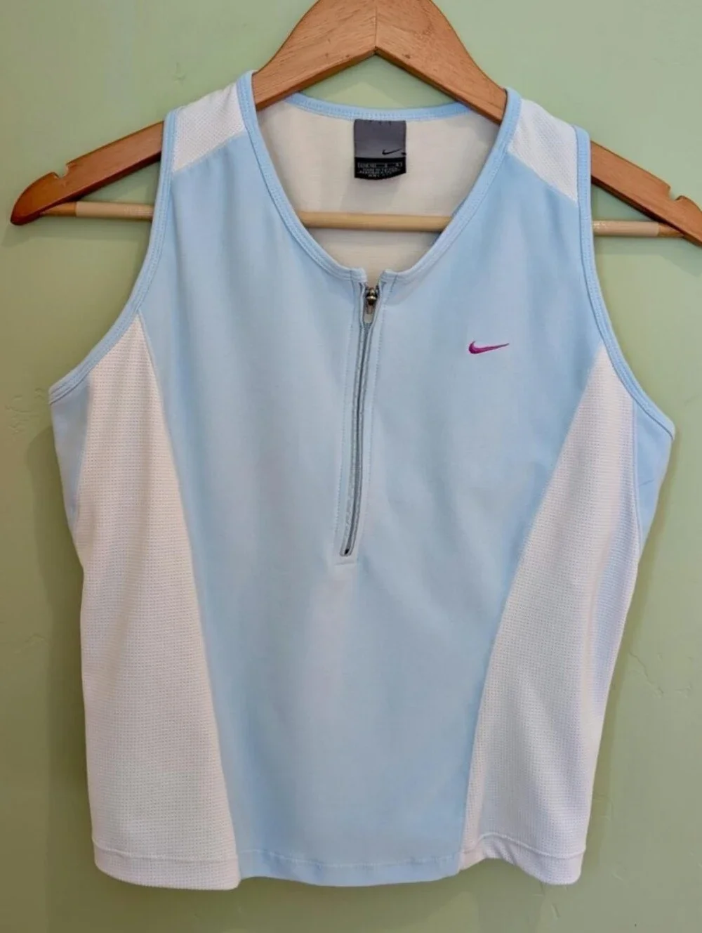 Vintage Y2K Nike Light Blue & White Cropped Tank